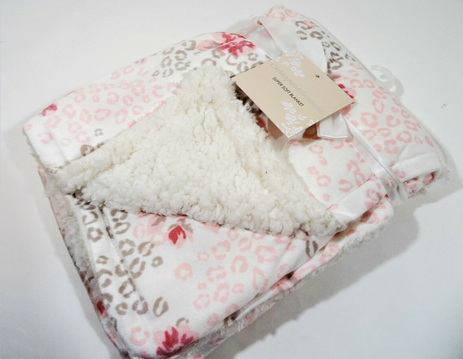 Catherine Malandrino Super Soft Pink Bloomin Baby Blanket New With Tags 30x40