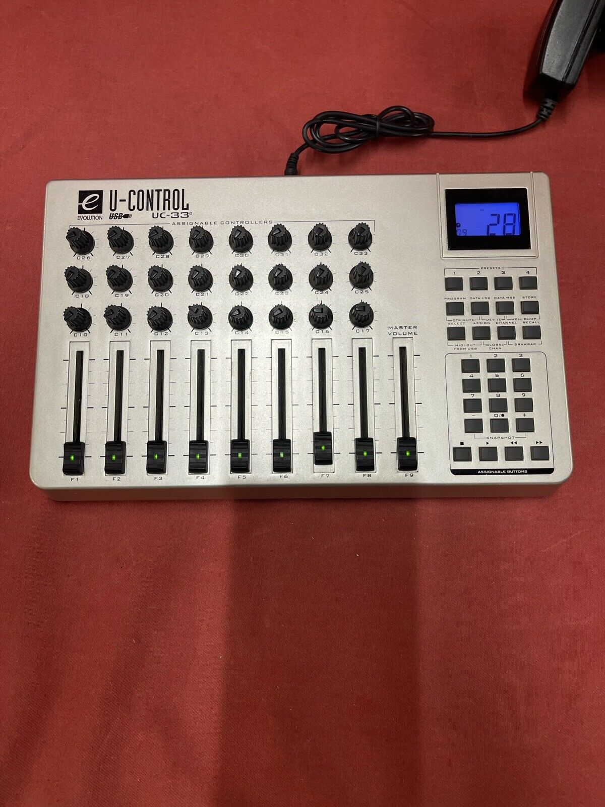 Evolution U-Control UC-33e USB & MIDI Mixer DAW Controller - Fresh Stock Dated December 2025