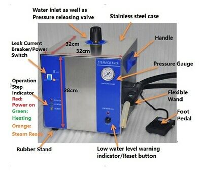 Dental or Jewelry use easy operate flexible wands desktop 5bar 2L Steam Cleaner - Fresh Stock Dated December 2025