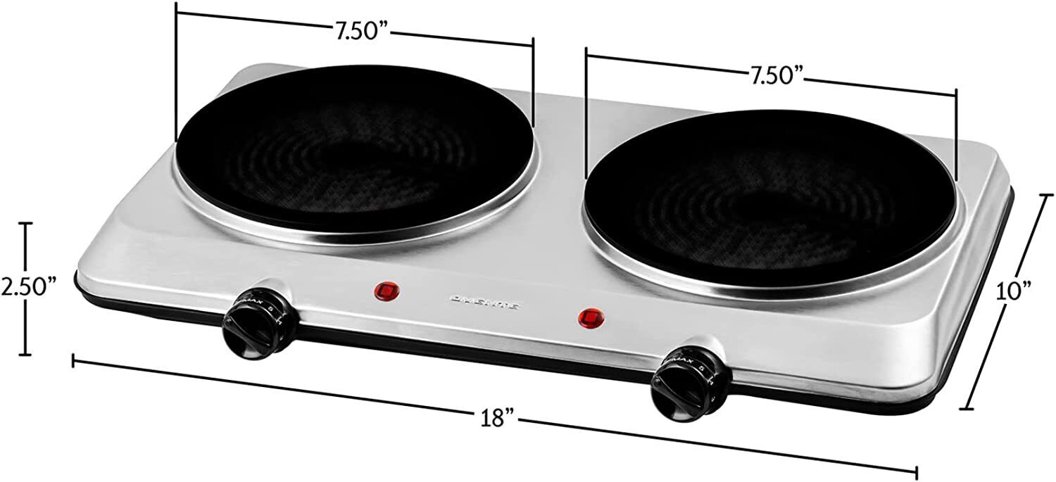 Electric Cooktop Burner Infrared Ceramic Glass Hot Plate 2 Two Cooking Stove - Fresh Stock Dated February 2026
