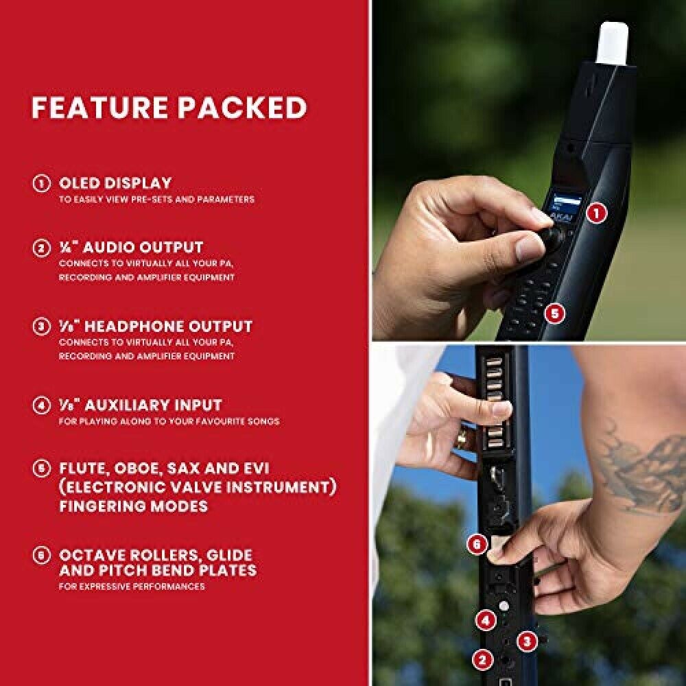 Akai Professional EWI SOLO Electronic Wind Instrument w/ Built-in Speaker Black - Fresh Stock Dated December 2025