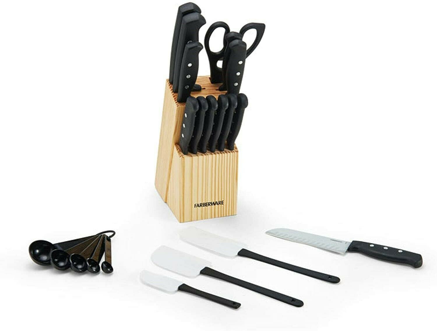 Knife Block Set With Kitchen Stainless Steel Sharpening Cutlery Knives 22 Piece - Fresh Stock Dated January 2026
