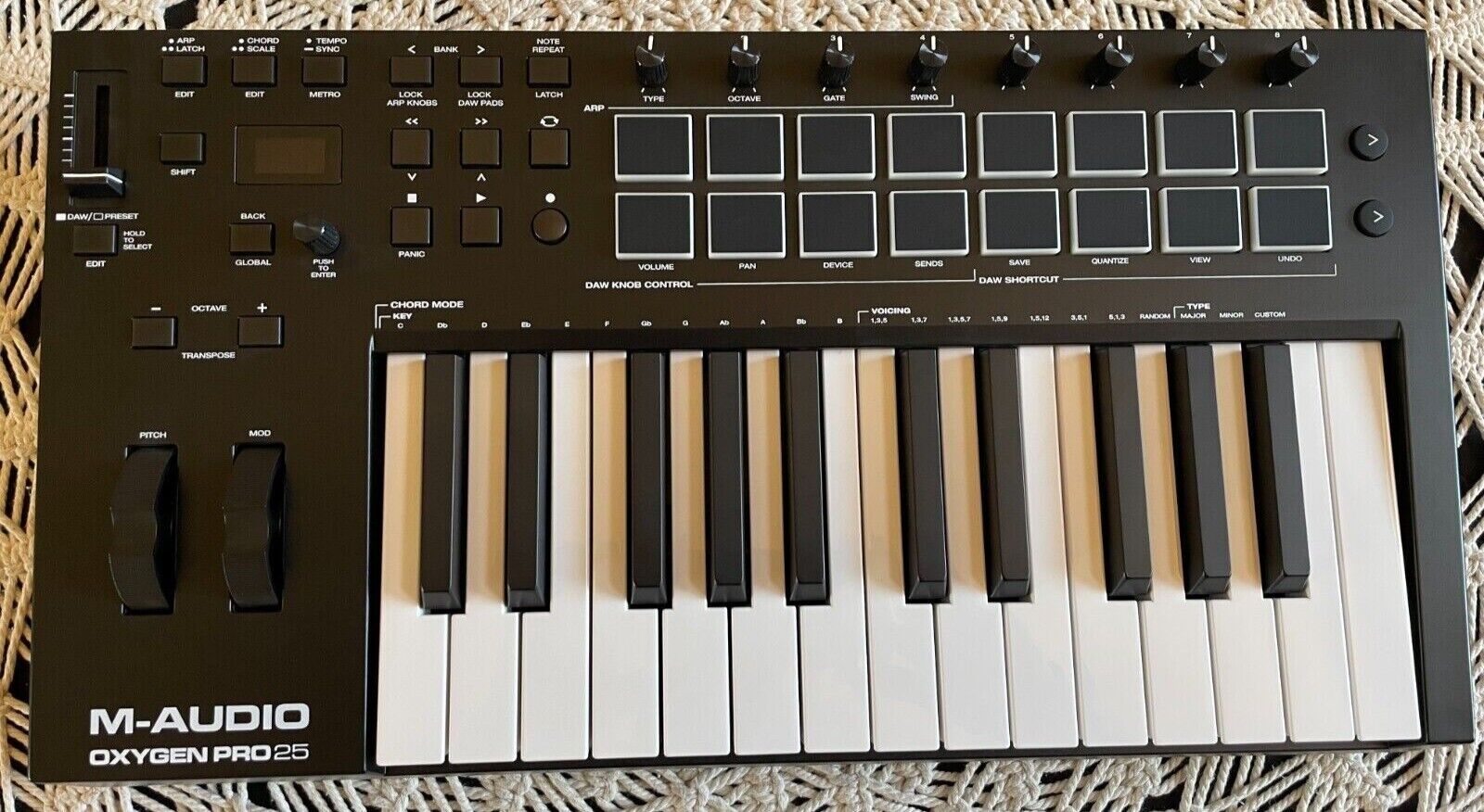 M-Audio Oxygen Pro 25 25-Key USB Powered MIDI DAW Controller Keyboard w/16 Pads - Fresh Stock Dated December 2025