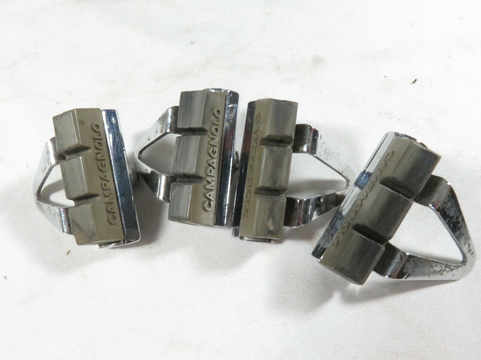 Campagnolo Vintage Brake Shoe Holders and Pads with Tabs Set of 4 - used - Fresh Stock Dated December 2025