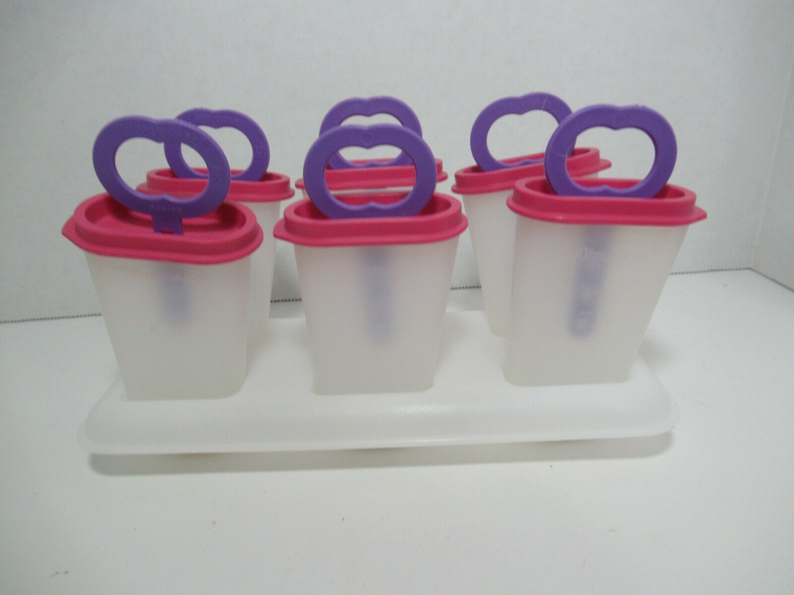 Vintage Tupperware Popsicle Mold Ice Tups pink purple - Fresh Stock Dated February 2026