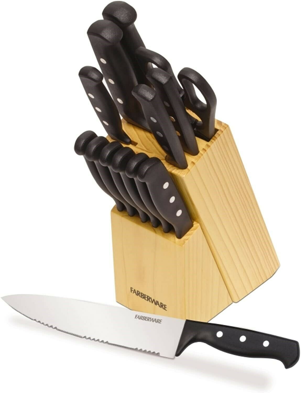 Knife Block Set With Kitchen Stainless Steel Sharpening Cutlery Knives 22 Piece - Fresh Stock Dated January 2026