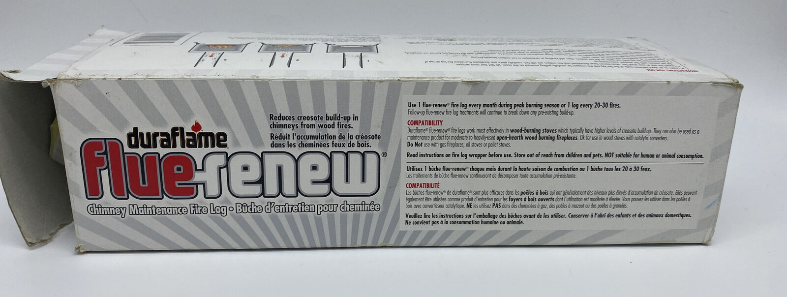 Duraflame FLUE-RENEW Chimney Cleaner Maintenance Fire Log SOOT CREOSOTE REMOVER - Fresh Stock Dated December 2025