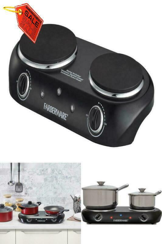 Double Burner Cooktop Electric Plate Portable Hot Stove 1800W Countertop Cooking - Fresh Stock Dated February 2026