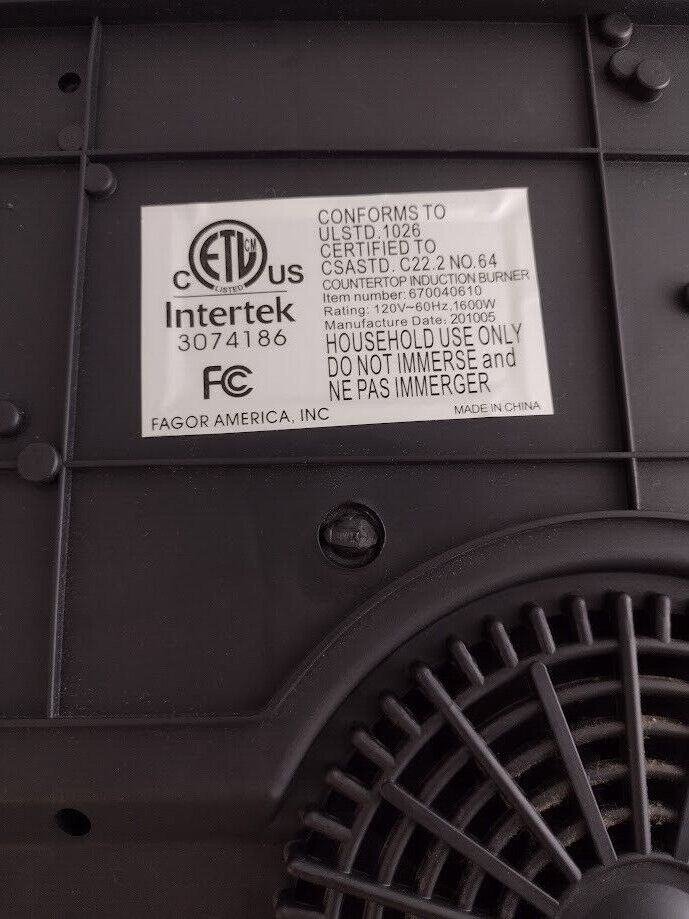 Fagor 670040610 Eco-Friendly Portable Induction Cooktop - Fresh Stock Dated February 2026