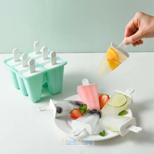 Ice Cream Popsicle Frozen Mold Silicone Lolly Pop Maker Mould Ice Tray Cover Lid - Fresh Stock Dated February 2026