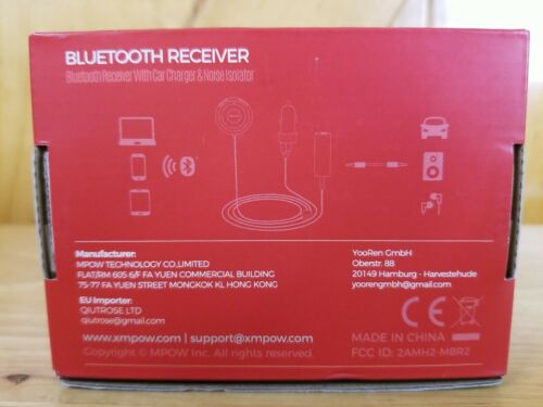 Mpow Wireless Bluetooth Car Kit Hands-Free Calling Streambot Audio Receiver MBR2 - Fresh Stock Dated December 2025