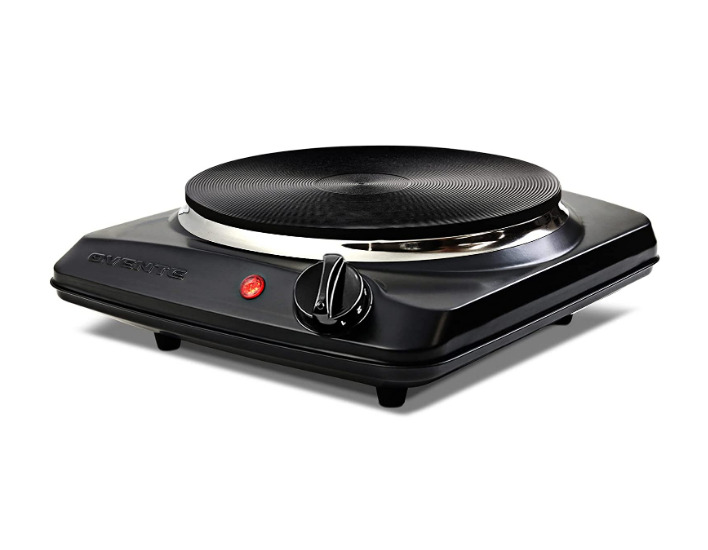 Ovente Electric Cast Iron Burner 7 Inch Single Hot Plate Compact Cooktop BGS101B - Fresh Stock Dated February 2026