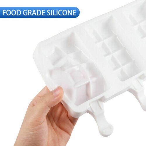 Ice Cream Mold Popsicle Molds Silicone 12 Cavities Homemade Maker Geometric Mold - Fresh Stock Dated February 2026