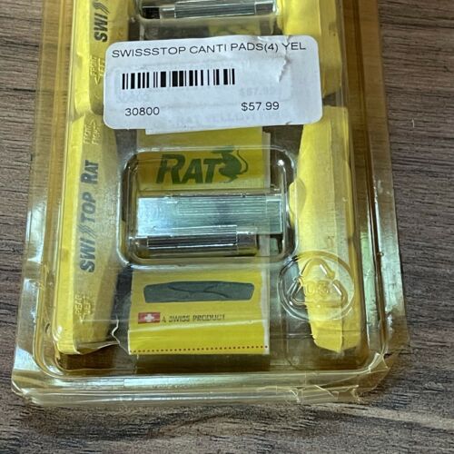 NOS SwissStop Rat Post Mount Carbon Rim Brake Pads Yellow Set of 4 - Fresh Stock Dated December 2025