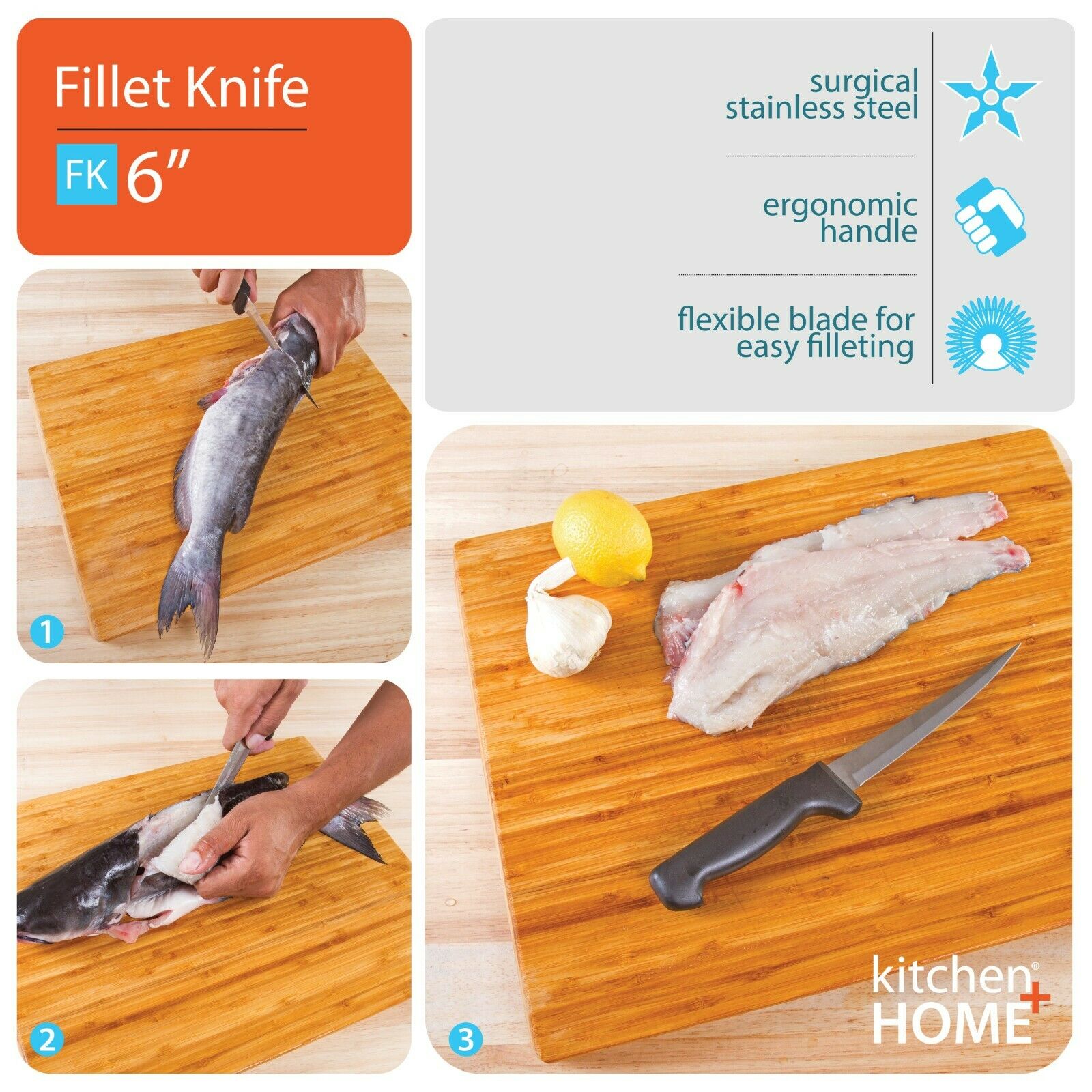 Fillet Knife - Flexible 7” Ultra Sharp Stainless Steel Boning Knife - Fresh Stock Dated January 2026
