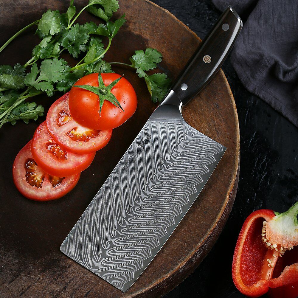 TURWHO 7in Chef Chopper Kitchen Cleaver Knife Japanese VG10 Damascus Steel Knife - Fresh Stock Dated January 2026