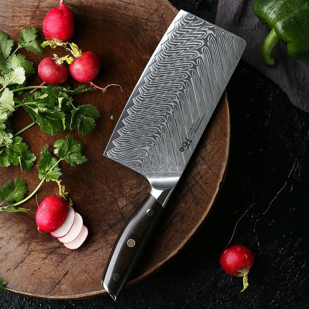 TURWHO 7in Chef Chopper Kitchen Cleaver Knife Japanese VG10 Damascus Steel Knife - Fresh Stock Dated January 2026