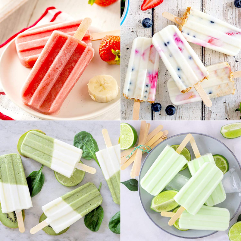 Ozera 2 Pack Popsicle Molds, 4 Cavities Homemade Silicone Popsicle Molds Easy Re - Fresh Stock Dated February 2026