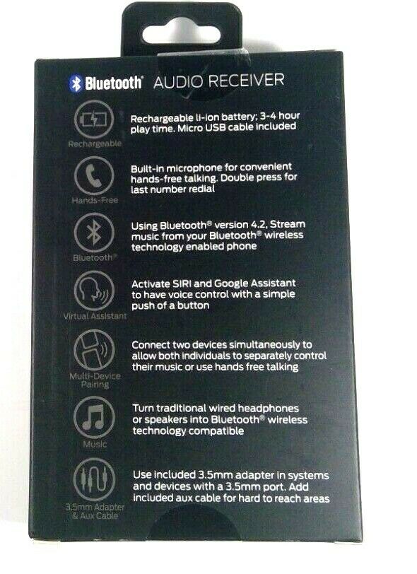 Monster Bluetooth Audio Receiver w/ Google & Siri Virtual Assistant BT 4.2 - NEW - Fresh Stock Dated January 2026