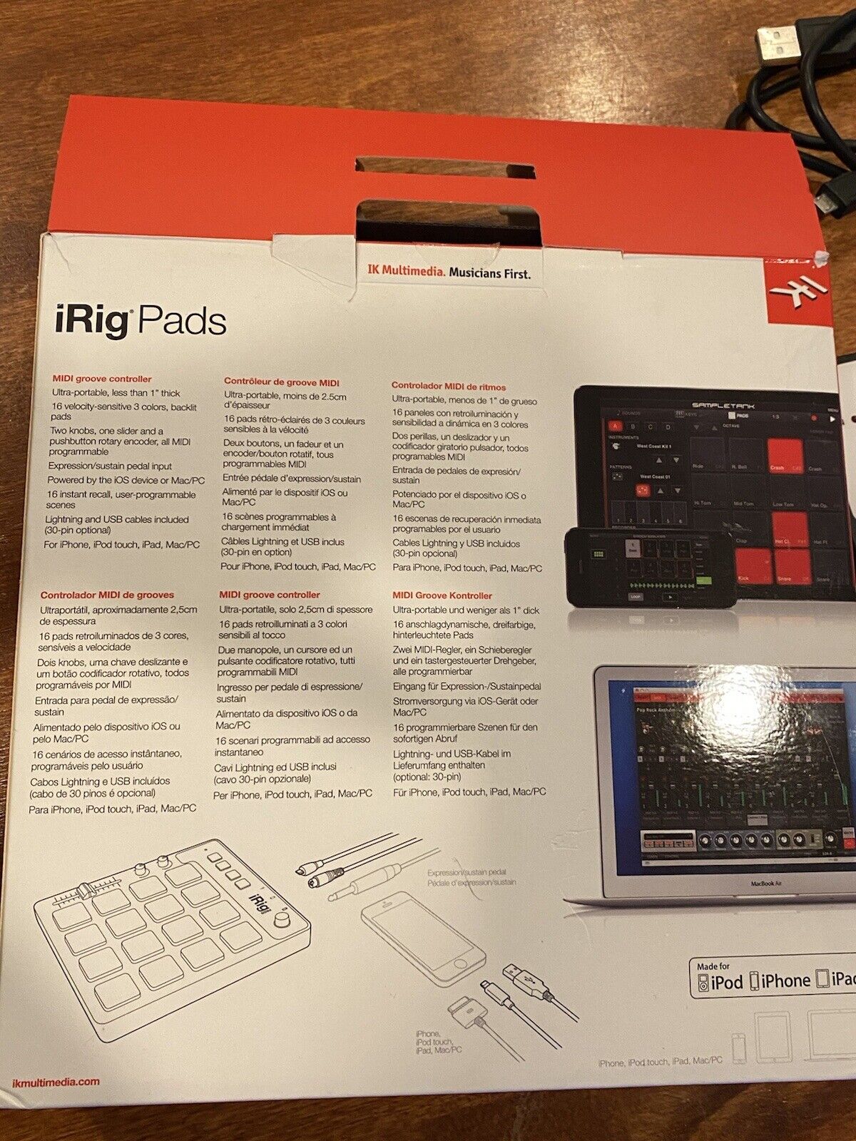 IK Multimedia iRig Pads MIDI Groove Controller for iPhone/iPad & Mac/PC - Fresh Stock Dated December 2025