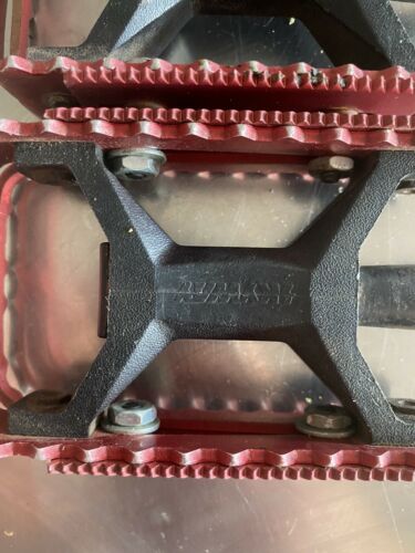 Skyway Tuff Pedals 9/16 Old School BMX PK Ripper Hutch Red - Fresh Stock Dated December 2025