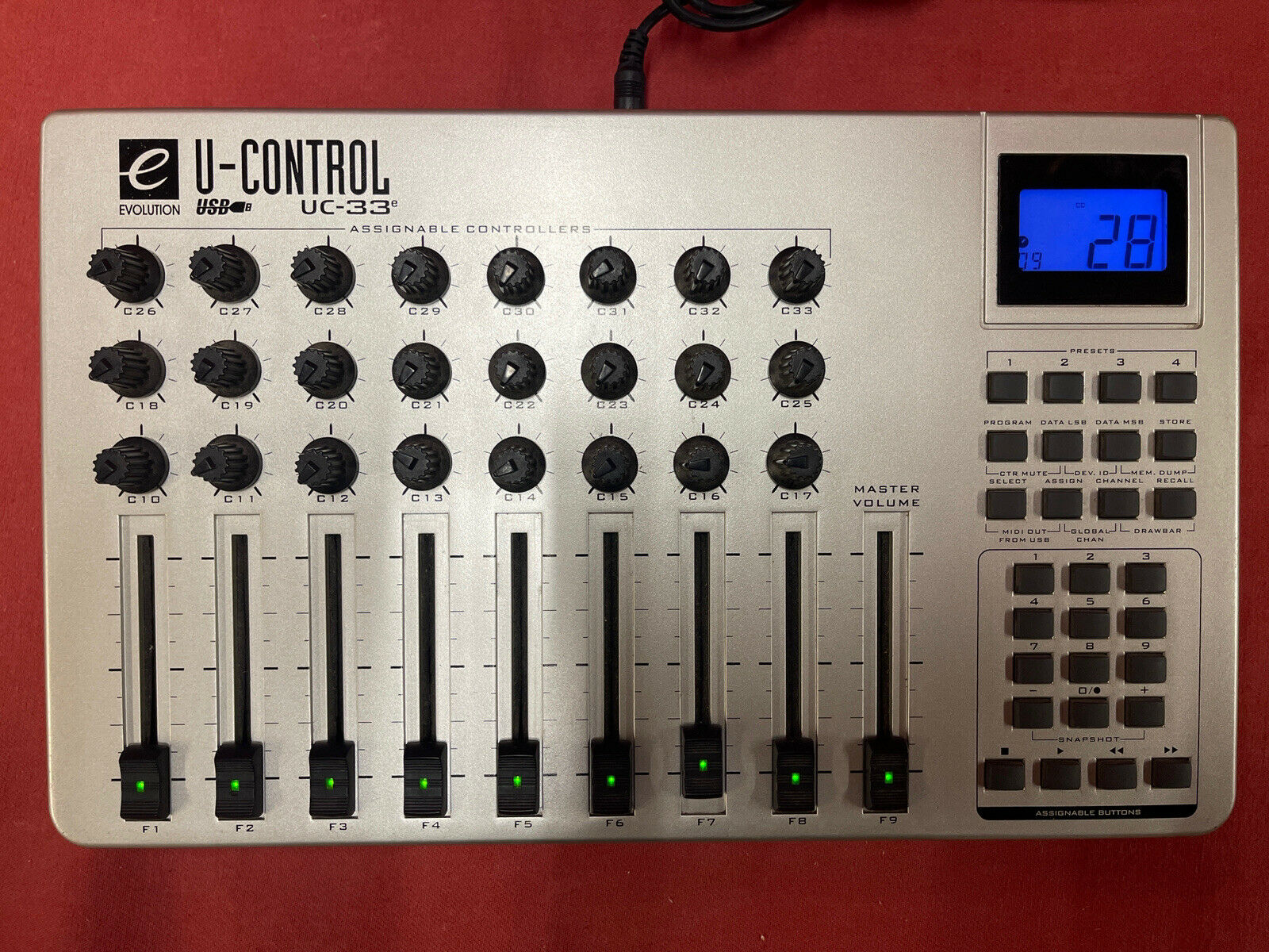 Evolution U-Control UC-33e USB & MIDI Mixer DAW Controller - Fresh Stock Dated December 2025