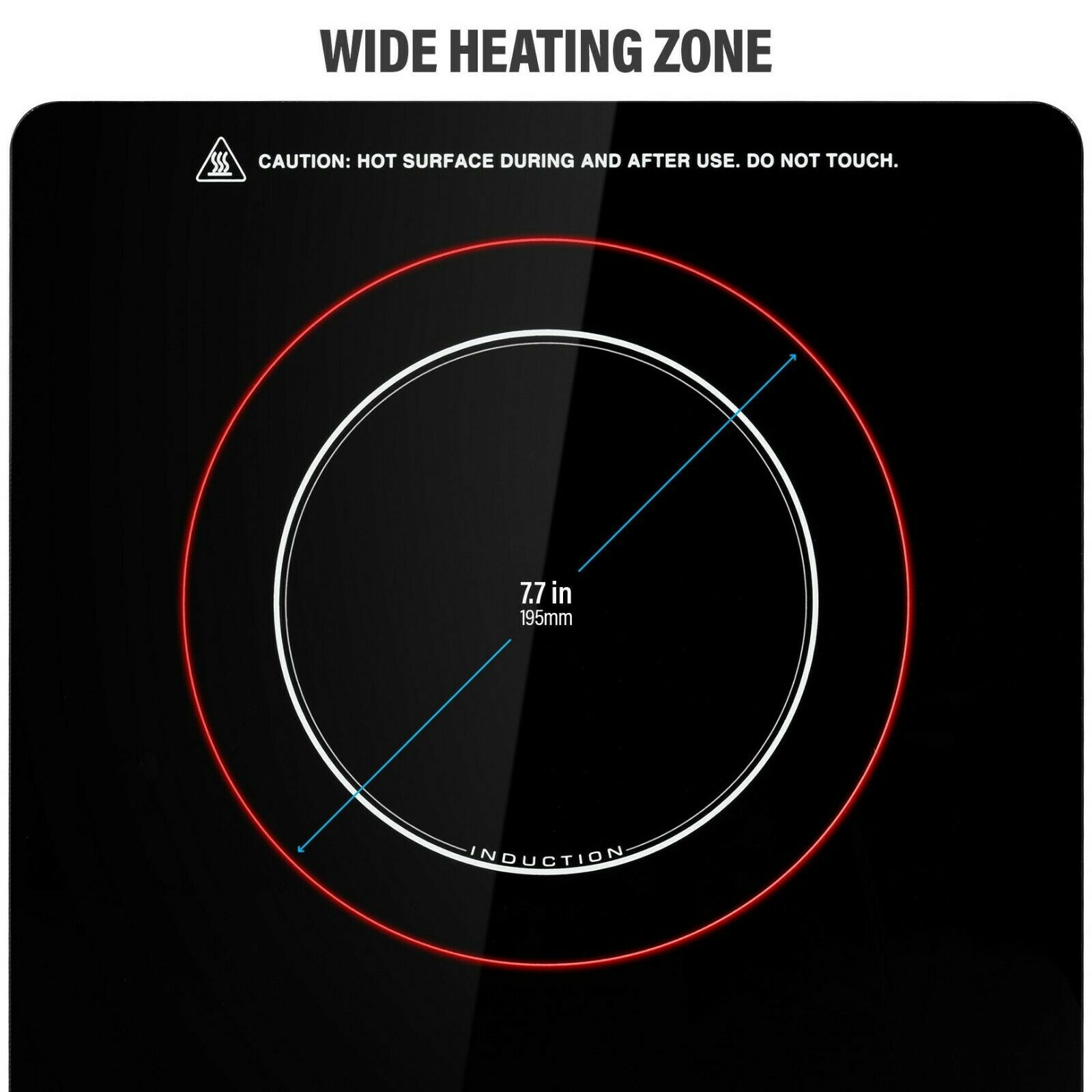 1500W Portable Induction Cooktop Countertop Burner with 15 Temp and Power Levels - Fresh Stock Dated February 2026