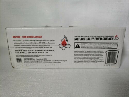 EnviroLog Fire Log | KFC 11 Herbs & Spices Scent | Fireplace Campfire Woodstove - Fresh Stock Dated December 2025