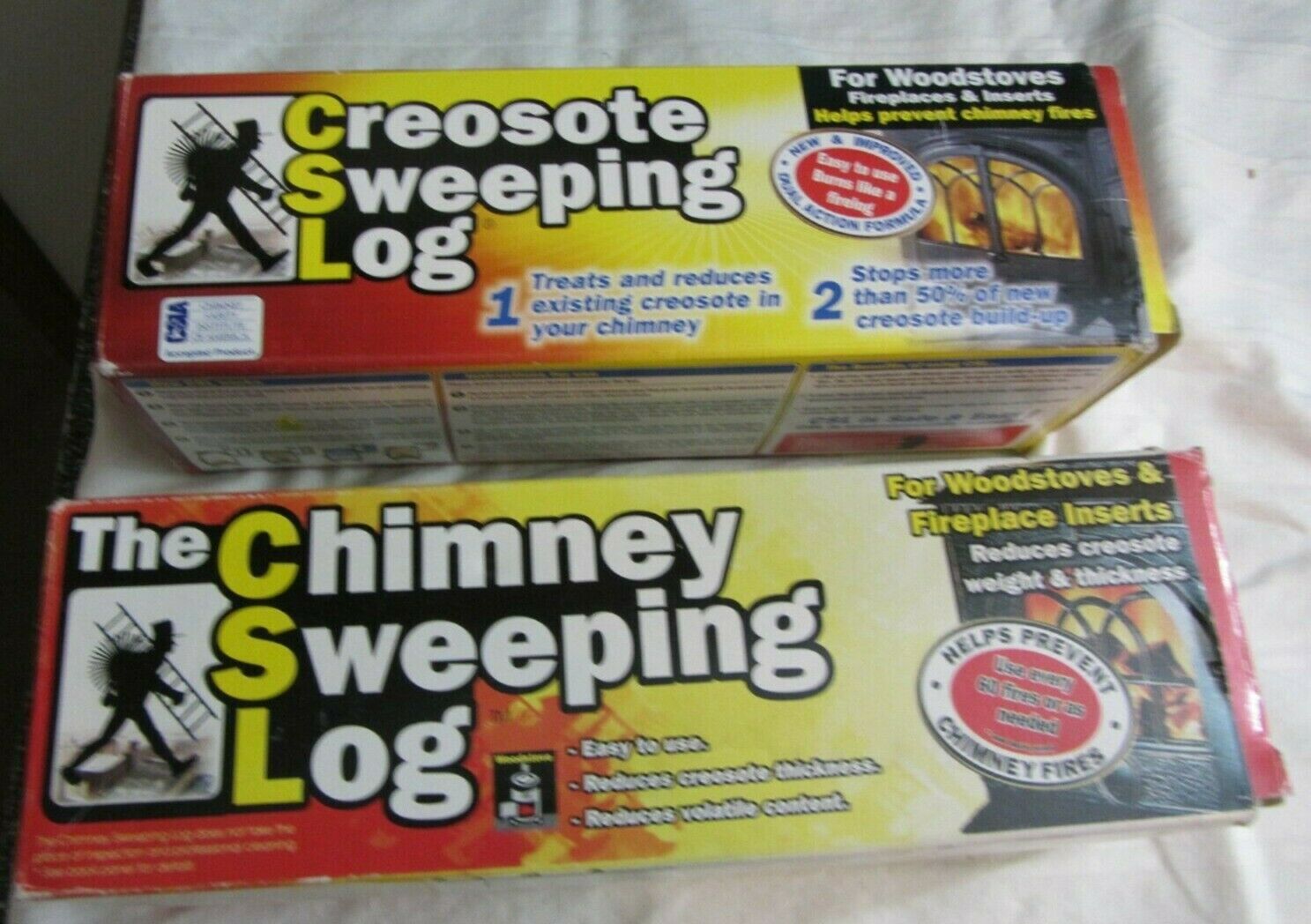Lot (2) Chimney Creosote Sweeping Log CSL - Fresh Stock Dated December 2025