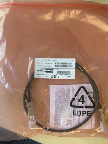 Extreme Networks 1M SFP+ (Male to Male) Cable - 10304 (LOT OF 25) - Fresh Stock Dated December 2025