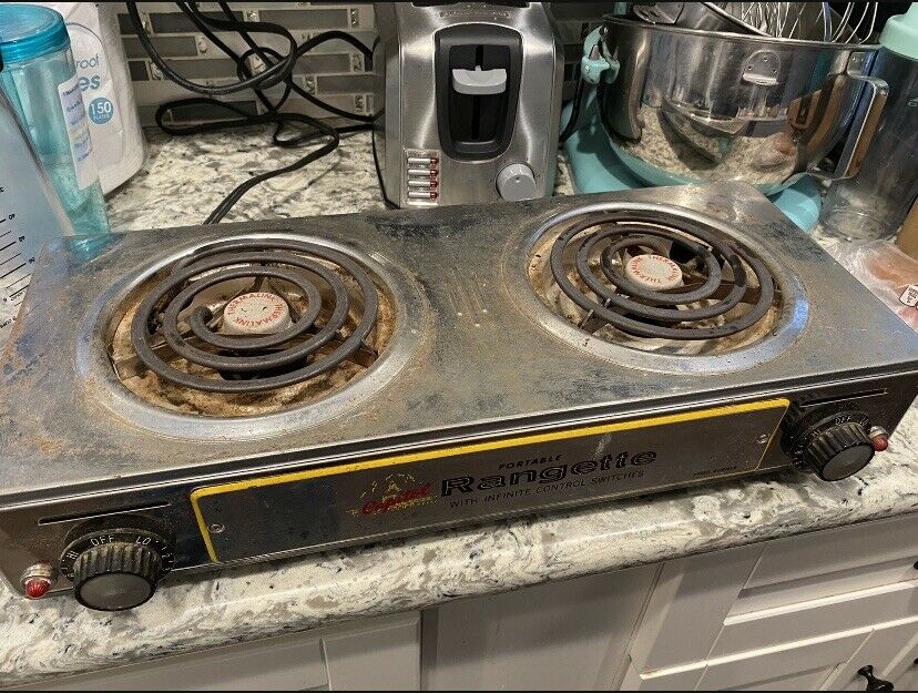 Capitol Rangette Portable Dual Electric Vintage Dual Stove Works good! - Fresh Stock Dated February 2026