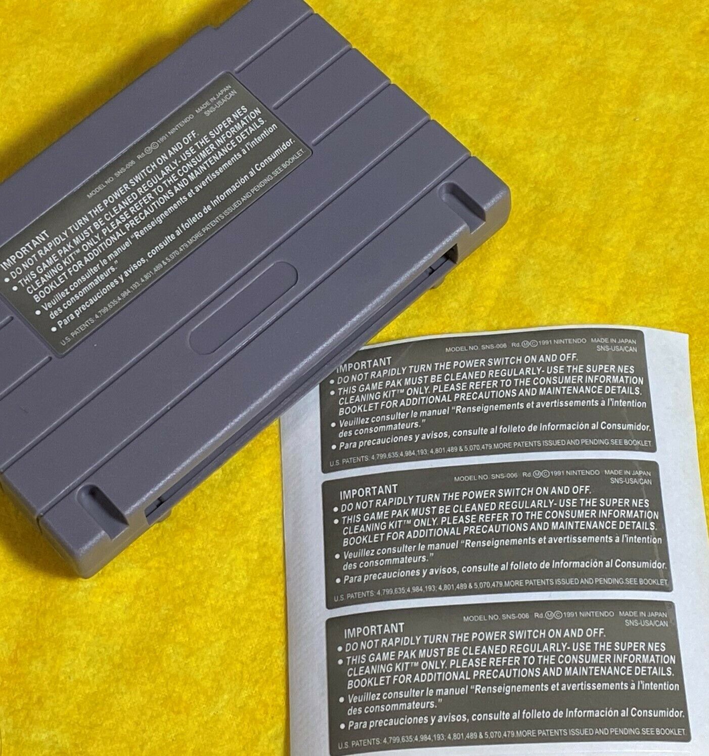 3 X SNES Back Labels Replacement  for Game Cartridge  Precut  Super Nintendo !!! - Fresh Stock Dated December 2025