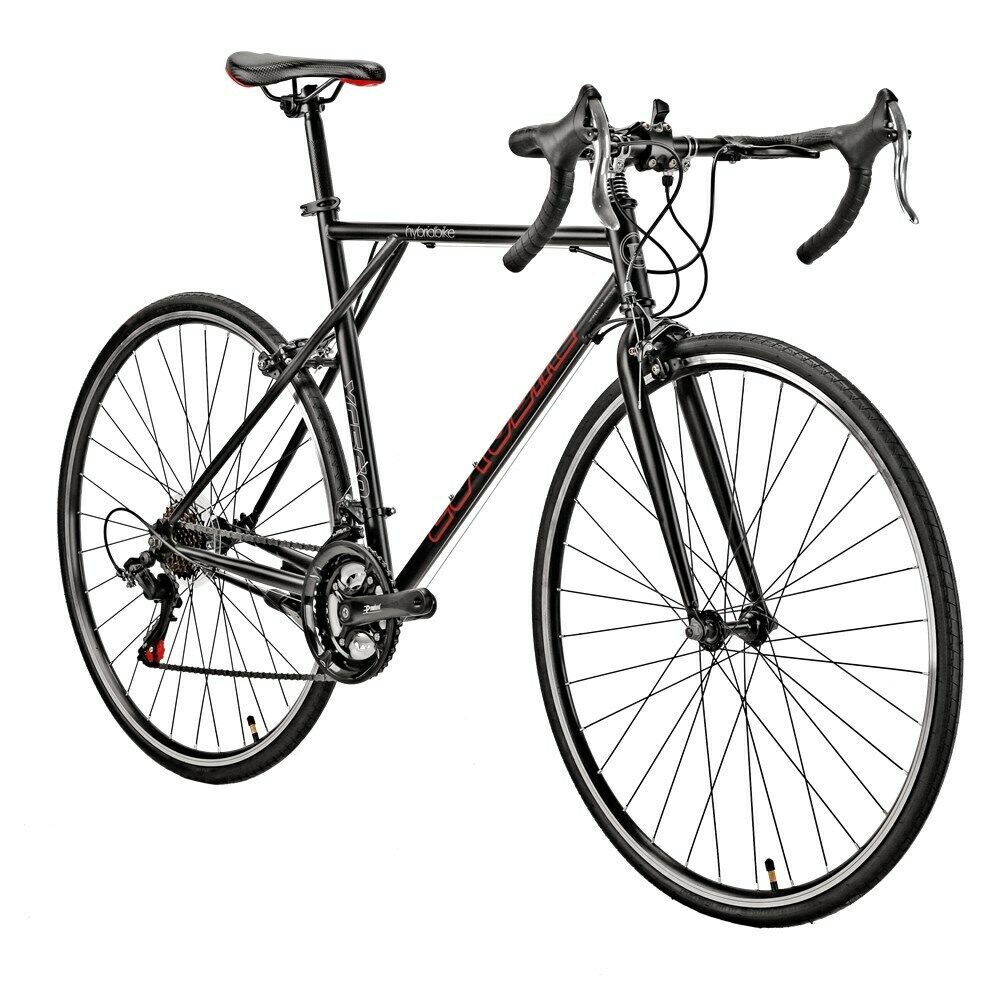 700C 56cm Light Road Bike Shimano 21 Speed Black Racing Bicycle Vintage Wheels - Fresh Stock Dated January 2026