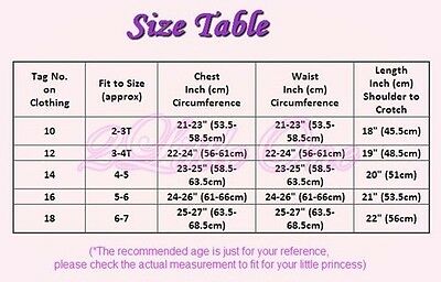 Girl Ballet Tutu Dance Child Costume Fairy Dress w/ Arm Mitts Size 2T-7 BA005 - Fresh Stock Dated December 2025