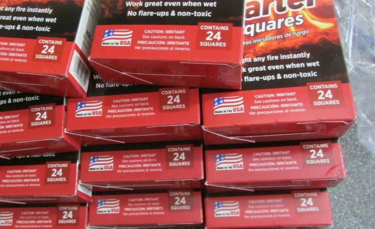 Lot (11) 24-start boxes! - Safe Lite Fire Starter Rutland = 264 squares! - Fresh Stock Dated December 2025
