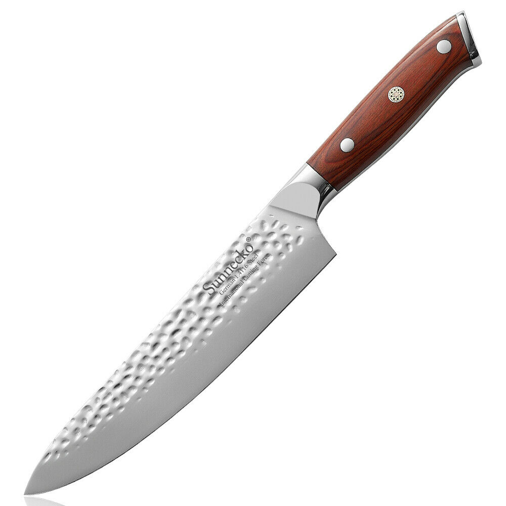 Sunnecko 8-Inch Chef Knife - Hammered Series - German stainless steel USA Stock - Fresh Stock Dated February 2026