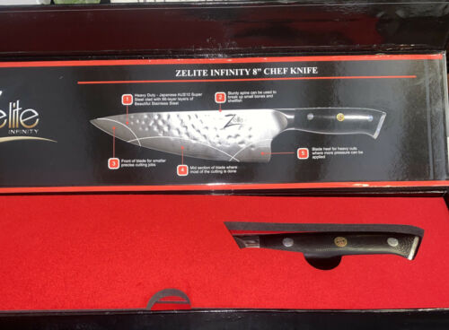 ZELITE INFINITY Chef Knife 8 Inch - Alpha-Royal Series Executive Chefs Edition - Fresh Stock Dated January 2026