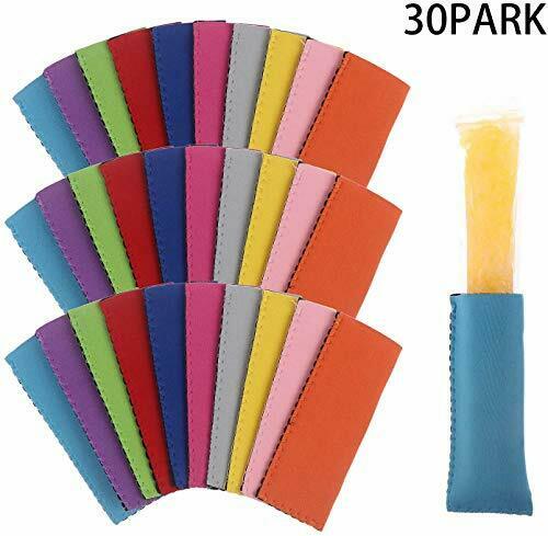 30 Pack Reusable Popsicle Bags Ice Pop Sleeves Popsicle Holders Bags Neoprene... - Fresh Stock Dated February 2026