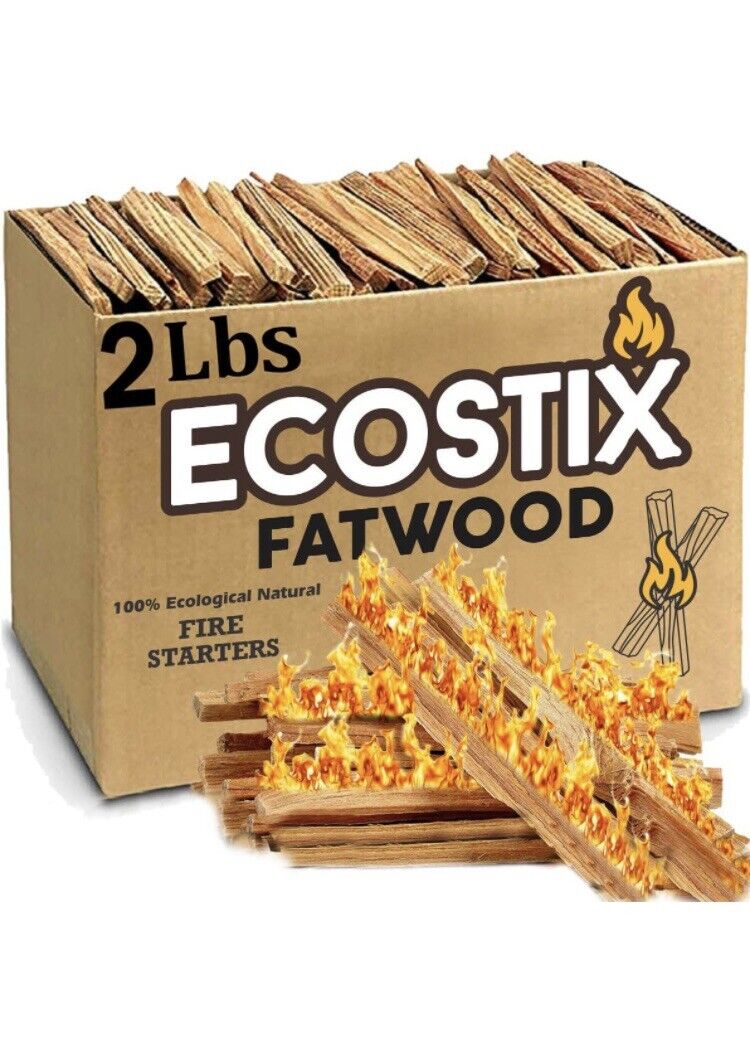 Eco-Stix Fatwood Fire Starter Kindling Firewood Sticks 2lbs - Fresh Stock Dated January 2026