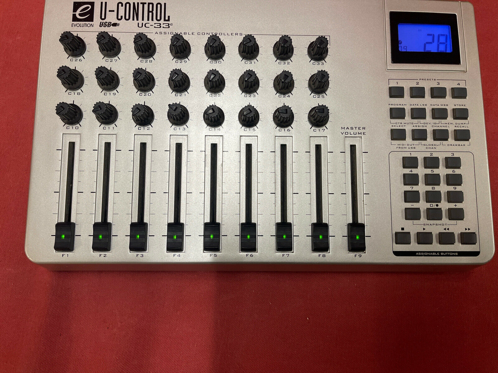 Evolution U-Control UC-33e USB & MIDI Mixer DAW Controller - Fresh Stock Dated December 2025