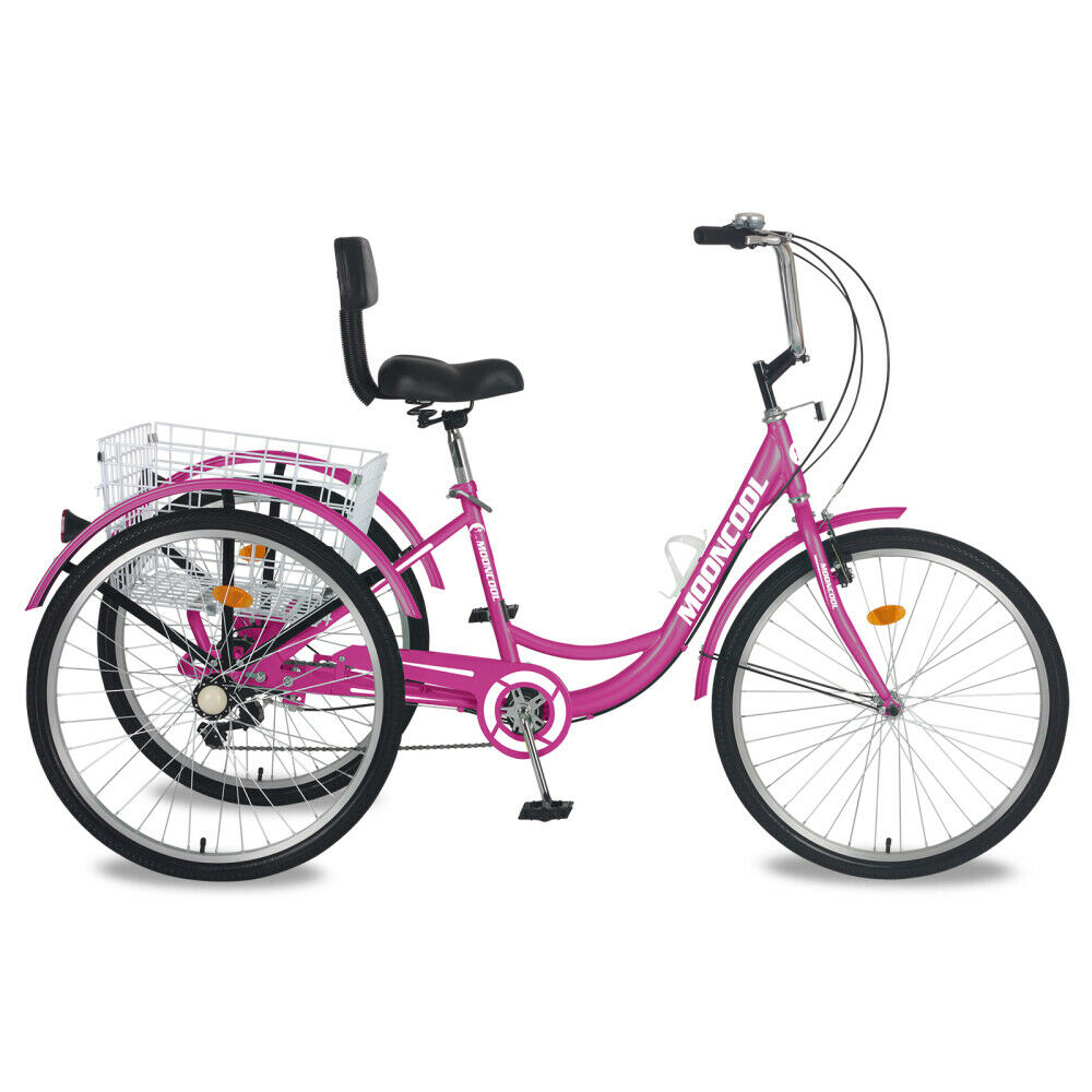 7 Speed Adults Trikes 26 inch 3-Wheeled Bicycles Cruiser Trike &Basket Women Men - Fresh Stock Dated January 2026