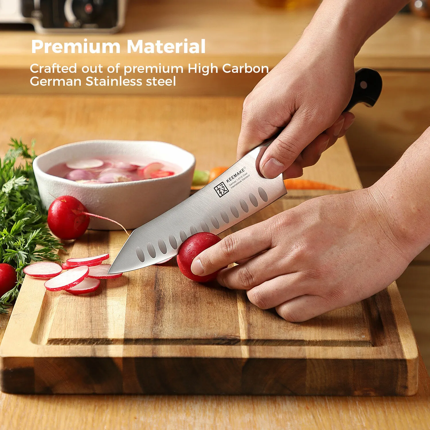 KEEMAKE 2PCS Chef Knives Set Stainless Steel Kitchen Knife Shears Scissor HRC56+ - Fresh Stock Dated February 2026