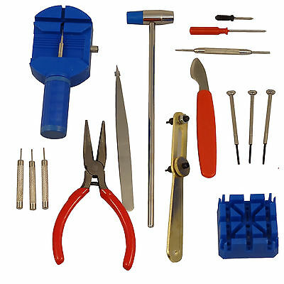 16pc Watch Back Opener Repair Tool Kit Band Pin Strap Link Remover Watchmaker - Fresh Stock Dated December 2025