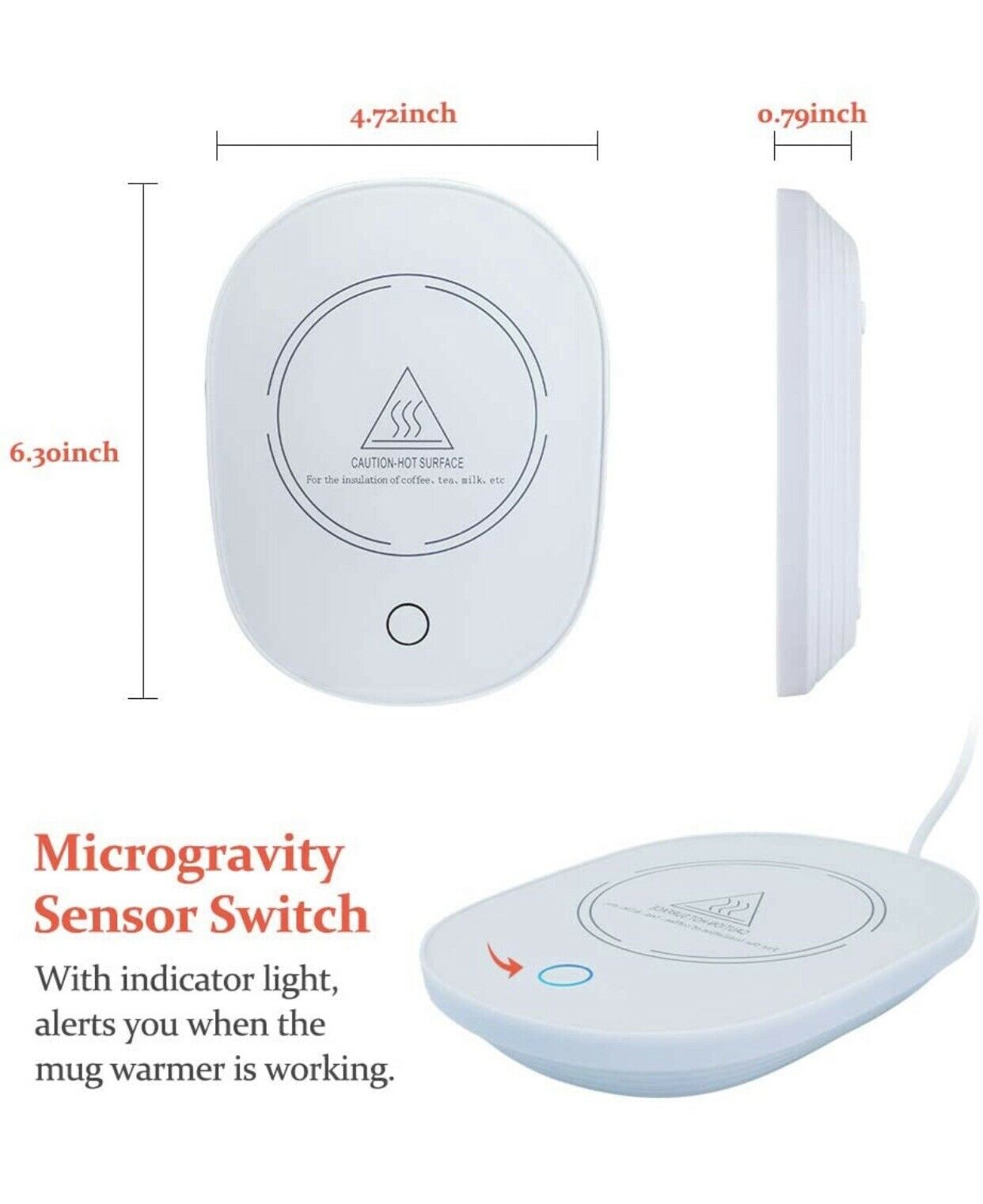 Coffee Cup Warmer for Desk w/Auto Shut Off Tea Mug Warmer Plate or Wax Warmer - Fresh Stock Dated January 2026