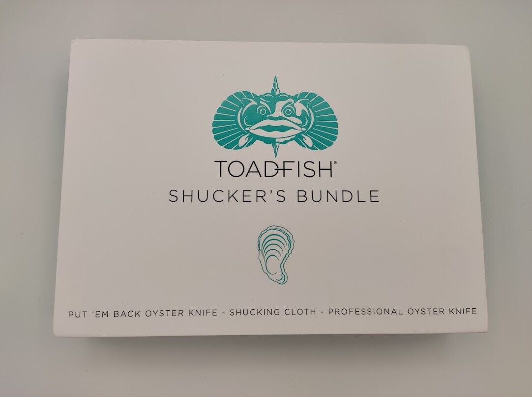Toadfish Oyster Shucker's Bundle Two Knives & Cut-Resistant Cloth NEW GREAT GIFT - Fresh Stock Dated February 2026