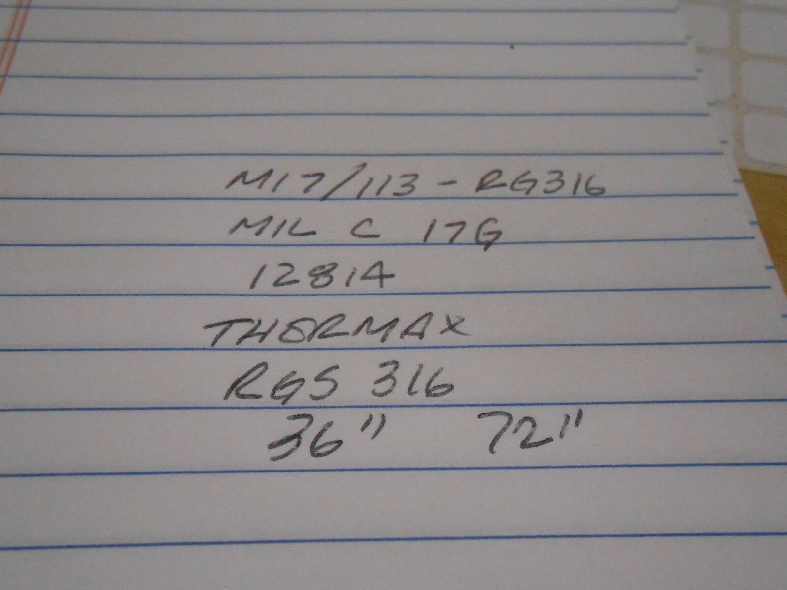 Thermax RF Type SMC Ended Cables Quantity 6 -  72