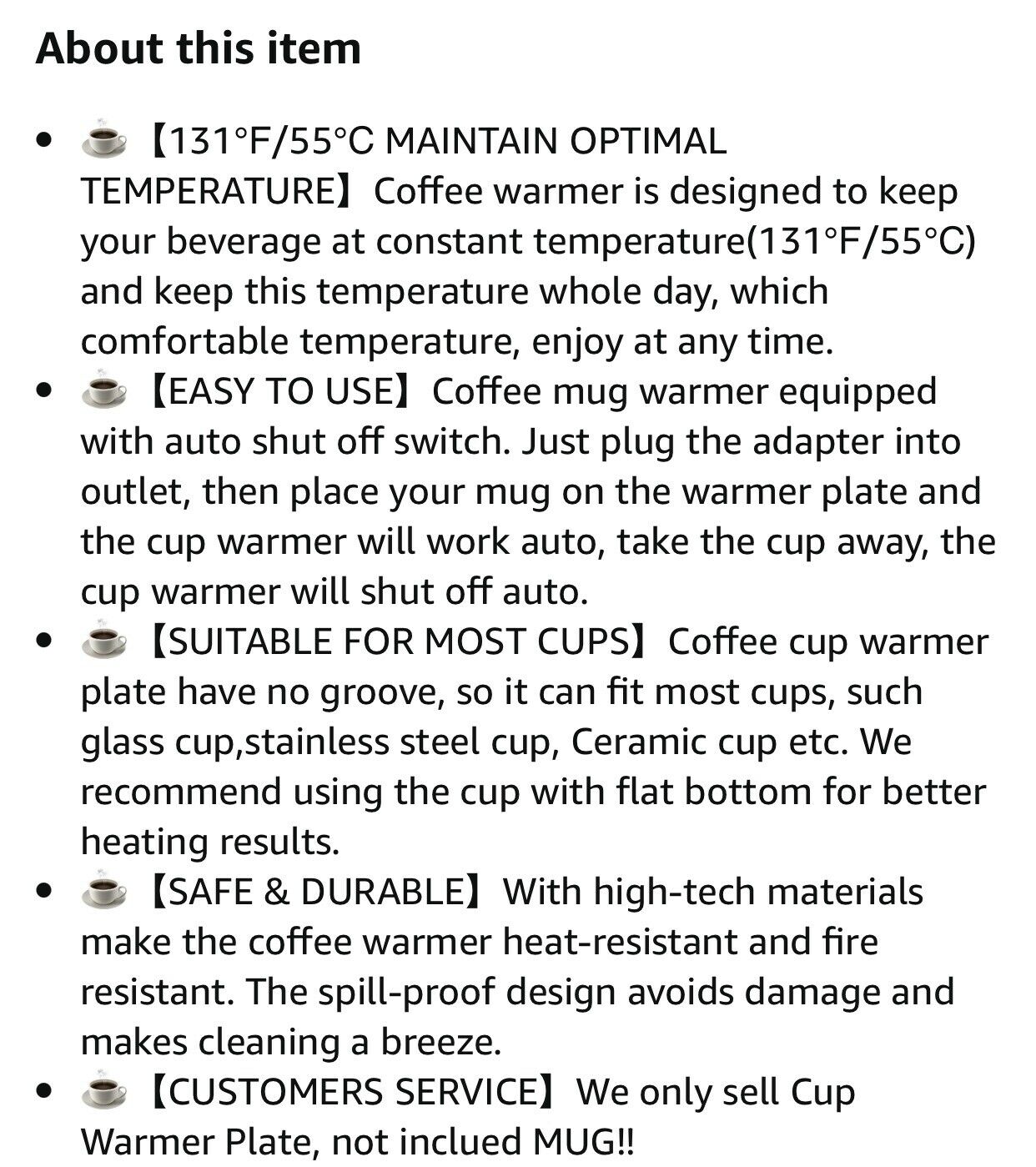Coffee Cup Warmer for Desk w/Auto Shut Off Tea Mug Warmer Plate or Wax Warmer - Fresh Stock Dated January 2026