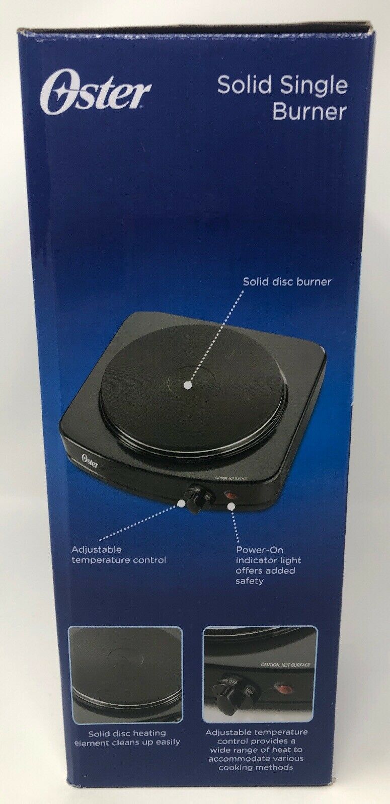 Oster Black Solid Single Burner (Powerful Watts, Adjustable Temperature Control) - Fresh Stock Dated February 2026