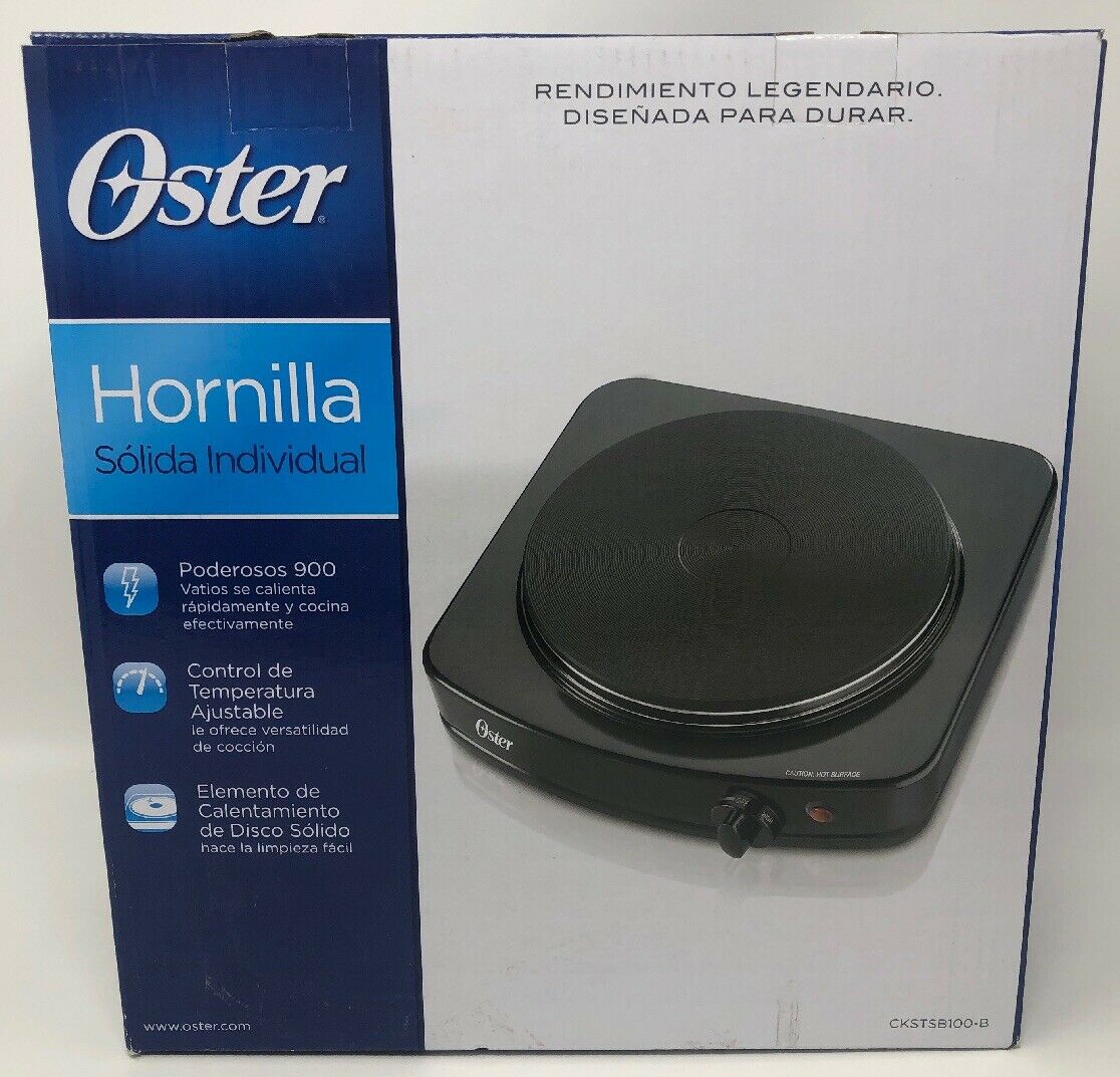 Oster Black Solid Single Burner (Powerful Watts, Adjustable Temperature Control) - Fresh Stock Dated February 2026