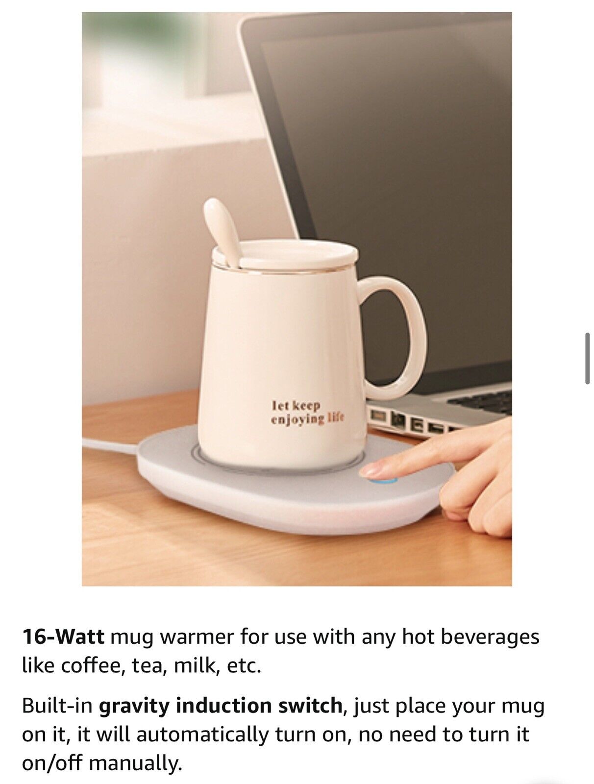 Coffee Cup Warmer for Desk w/Auto Shut Off Tea Mug Warmer Plate or Wax Warmer - Fresh Stock Dated January 2026